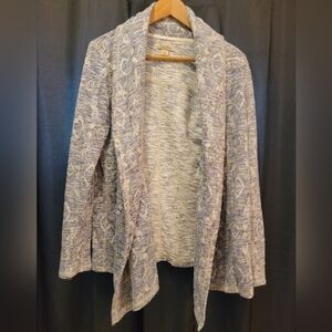 Lucky Brand blue western pattern waterfall cardigan.